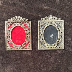 Vintage Ornate Brass Picture Frame Set